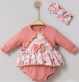 Resim Avastyle Bahar Çiçekleri Desenli Bandanalı Kız Bebek Romper Ava 