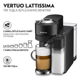 Resim Nespresso Vertuo Lattissima Matte Black Kapsül Kahve Makinesi - Outlet 