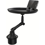 Resim Xuweiwei Siyah Ayarlanabilir Araç Tepsisi Sağlam Askılı Çok Bölmeli İçecek Ve Atıştırmalık Organizer 