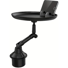 Resim Xuweiwei Siyah Ayarlanabilir Araç Tepsisi Sağlam Askılı Çok Bölmeli İçecek Ve Atıştırmalık Organizer 