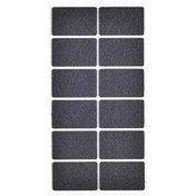 Resim Kitchen Design Lab Siyah Keçe 12 Adet 3.5x5.5 CM Dikdörtgen Yapışkanlı Sandalye Masa Koltuk Altı Parke Koruma 