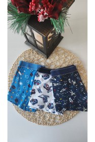 Resim JASMIN UNDERWEAR 320- 3'lü Set Pamuklu Erkek Çocuk Renkli Boxer 