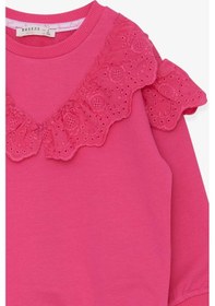Resim Breeze Kız Çocuk Sweatshirt Güpürlü 4-8 Yaş, Pembe Pembe 