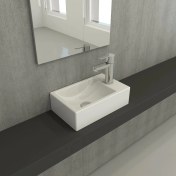 Resim Bocchi Milano Dar Sağ Lavabo 1419-002-0126 Mat Beyaz 