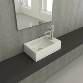 Resim Bocchi Milano Dar Sağ Lavabo 1419-002-0126 Mat Beyaz 