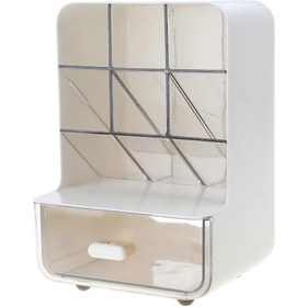 Resim Ganzhoushop Çok Katlı Yerden Tasarruf Sağlayan Masaüstü Depolama Rafı Eğilebilir Kalemlik Düzenleyici Kutu Kırtasiye Ve Çeşitli Eşyalar İçinbeyaz 