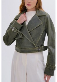Resim Valmenti Kadın Hakiki Deri Olive Deri Mont 616 Z-4011 Bn Derımont Sk24/25 Olıve Sarı 