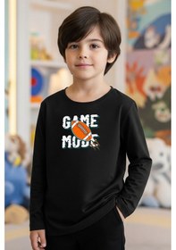 Resim Fyk Kids Sıfır Yaka Game Mode Baskılı Erkek Çocuk Sweatshirt Siyah 