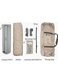 Resim Naturehike Tarp Tente Güneşlik Bej Pol Dahil 3x4m Bej 