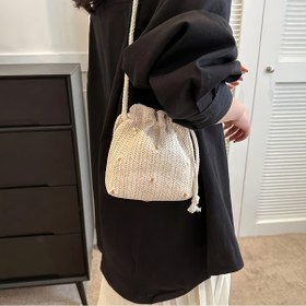 Resim 1 Adet Yeni Trendy Çok Amaçlı Bağcıklı Kova Çanta, Alışveriş ve Seyahat için Uygun, Günlük Kullanım 