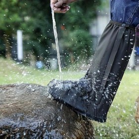 Resim Su Geçirmez Ayakkabı Kılıfları, Dayanıklı PVC Dış Mekan Spor Bisiklet Yağmurlukları, Retro Tarz, Kolay Temizlenebilir 