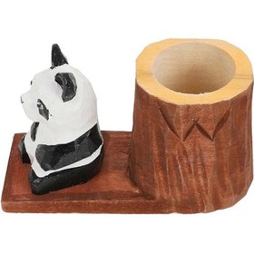 Resim Ganzhoushop Kalemlik Panda Tasarım Kalemlik Ahşap Masaüstü Kırtasiye Düzenleyici Ev Kullanımı İçin 1 Takım Çeşitli Renk 