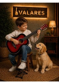 Resim Valares Qcg3024 Kırmızı Klasik Gitar 3/4 Başlangıç & Orta Seviye Yumuşak Tını.kılıf Pena Hediye 