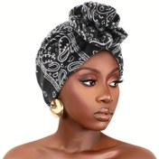Resim Şık Kestane Çiçek Desenli Turban Şapka - Yumuşak Polyester, Elastik Uyum, Elde Yıkanabilir, Kadınlar İçin Şık Başlık 