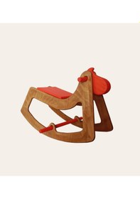 Resim Orange Sallanan Oyuncak At, Sallanan Ahşap El Yapımı At 