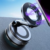 Resim Vakumlu Manyetik Emme Kupa Telefon Tutucu - Araba/Spor Salonu/Ayna/Düz Yüzey/Banyo Aynası için, 360° Ayarlanabilir iPhone 16/15/14/13/12 Serisi ve Tüm Akıllı Telefonlar İçin Katlanır Taşınabilir Cep Boyutunda Araç Telefon Tutacağı 