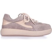 Resim Hakiki Deri Vizon Süet Kadın Spor Ayakkabı Sneaker 001 