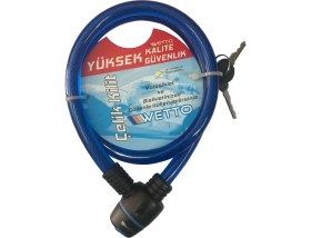 Resim Wetto Bisiklet Kilidi 2 Anahtarlı Çelik Kilit 15 x 1000 mm 
