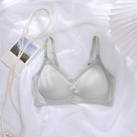 Resim Kadınlar için Dikişsiz Bralette, Orta Destekli Poliamid ve Elastan, Düz Renk, Çıkarılabilir Dolgular, Örgü Kumaş, Rahat Yumuşak Toplama, Sarkanı Önleyen, Güzel Arka Tasarımı, Yetişkin Kablosuz Sütyen 
