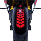 Resim Çınar Extreme 2 Adet Sport Motosiklet Çamurluk Reflektif Kırmızı Kask Sticker 