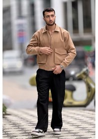 Resim Rocqerx X-2025 Cep Detaylı Fermuarlı Astarlı Kaşe Mont Taba 