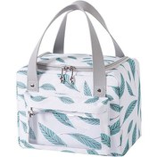 Resim Cbtx Yalıtımlı Öğle Yemeği Çantası Polyester Açık Piknik Kamp Yiyecek Saklama Çantası Çanta - Beyaz + Yaprak Beyaz 