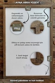 Resim Oscar Stone Decor Ahşap Çerçeveli Mozaik (Mermer) Ayna 53X73 Cm Seramik-Star-Yıldız-Karo Desenli Ayn5070-056 