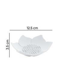 Resim Beyaz Lotus Desenli Silikon Sabunluk Su Giderli Katı Sabunluk Banyo Lavabo Sabun Tutucu Diğer 