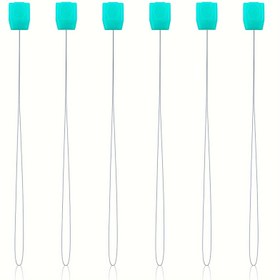 Resim 6 adet 25 cm uzunlukta plastik çekme kolu, delik iğne nakış için threader, 3.5 mm ve 5.0 mm çaplı delik iğneleri için uygun 