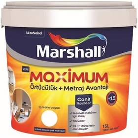 Resim Marshall Maximum İpek Silikonlu Silinebilir İç Cephe Boyası 15 Lt 15 LT 