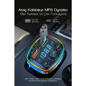 Resim Kensa Bluetooth Araç Çakmaklık FM Transmitter | 48W PD Hızlı Şarj | Çift Mikrofon | Araç Şarj Cihazı 