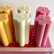 Resim 1 adet 3D Silindir Yaprak Mum Silikon Kalıp Aromaterapi ve Alçı Sanat Dekorasyonları, Alev Yapımı, Balmumu için 