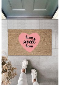 Resim Pembe Kapı Önü Paspası Home Sweet Home Desen K-3289 