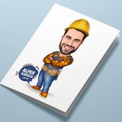 Resim Ustabaşı Erkek Karikatürlü Tebrik Kartı 