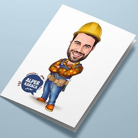 Resim Ustabaşı Erkek Karikatürlü Tebrik Kartı 
