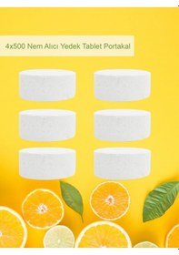Resim 3 Adet 2x500 Gr Nem Alıcı Rutubet Ve Küf Önleyici Yedek Tablet Portakal 