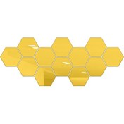 Resim Mufunye Altın 12 Adet Otomatik Yapışkan Hexagon Ayna Duvar Sticker 20x17cm 1mm Kalınlık Altın 