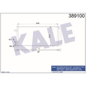 Resim KALE OTO Radyatör 389100 Klima Radyatörü Bravo II 07- Punto III 12- Punto Evo 09- Grande Pu 0.9I 1.3 Isıtma Soğutma Sist. 38023275 