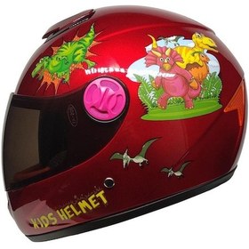Resim Mts SY118 Full Face Çocuk Kaskı-60609 - Dino Kırmızı 
