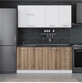 Resim Minar 175 Cm Mutfak Dolabı Beyaz Dore 175-d2 