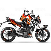 Resim Ktm Duke 390 Race Colors Design Sticker Set Turuncu-Kırmızı 