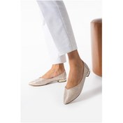 Resim Kadın Altın Topuk Taş Detaylı Babet Altın 