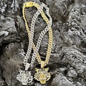 Resim Sky Talent Bao Erkekler için Iced-Out Kaplan Baş Kolye - 14mm Geniş Küba Zincir, 18K Altın Kaplama Alaşım ve Yapay Kristal Detaylar, Cesur Hayvan Temalı Takı | Yüksek Kaliteli Bitim 