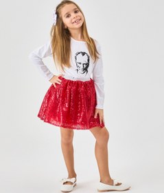Resim Le Mabelle Kırmızı Üzeri Pullu Kız Çocuk Etek - Gracie 