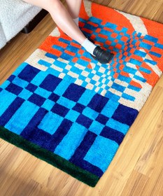 Resim Checkers Wave Handtufted Duvar Halısı 