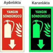 Resim Yangın Söndürme Tüpü Levhası Fotolümenli Fosforlu 