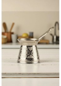 Resim Ayvalı Döküm Cezve 4 Kişilik- İndüksiyonlu Ocaklara Uyumlu 170 Ml 6014 