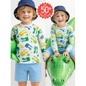 Resim Denokids Uv Korumalı Erkek Çocuk Mayo T-Shirt Uvp+50 Faktör Koruma Uzun Kollu Timsah 