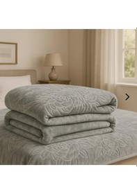 Resim İran Battaniyesi Çift Kişilik Çok Renk Gri - Krem 