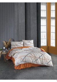 Resim Kristal Nevresim Takımı Prizma Turuncu Tek Kişilik 